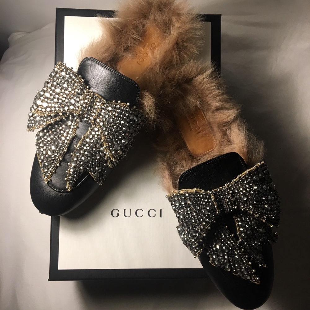 Gucci Princetown Genuine Shearling Loafer Mule